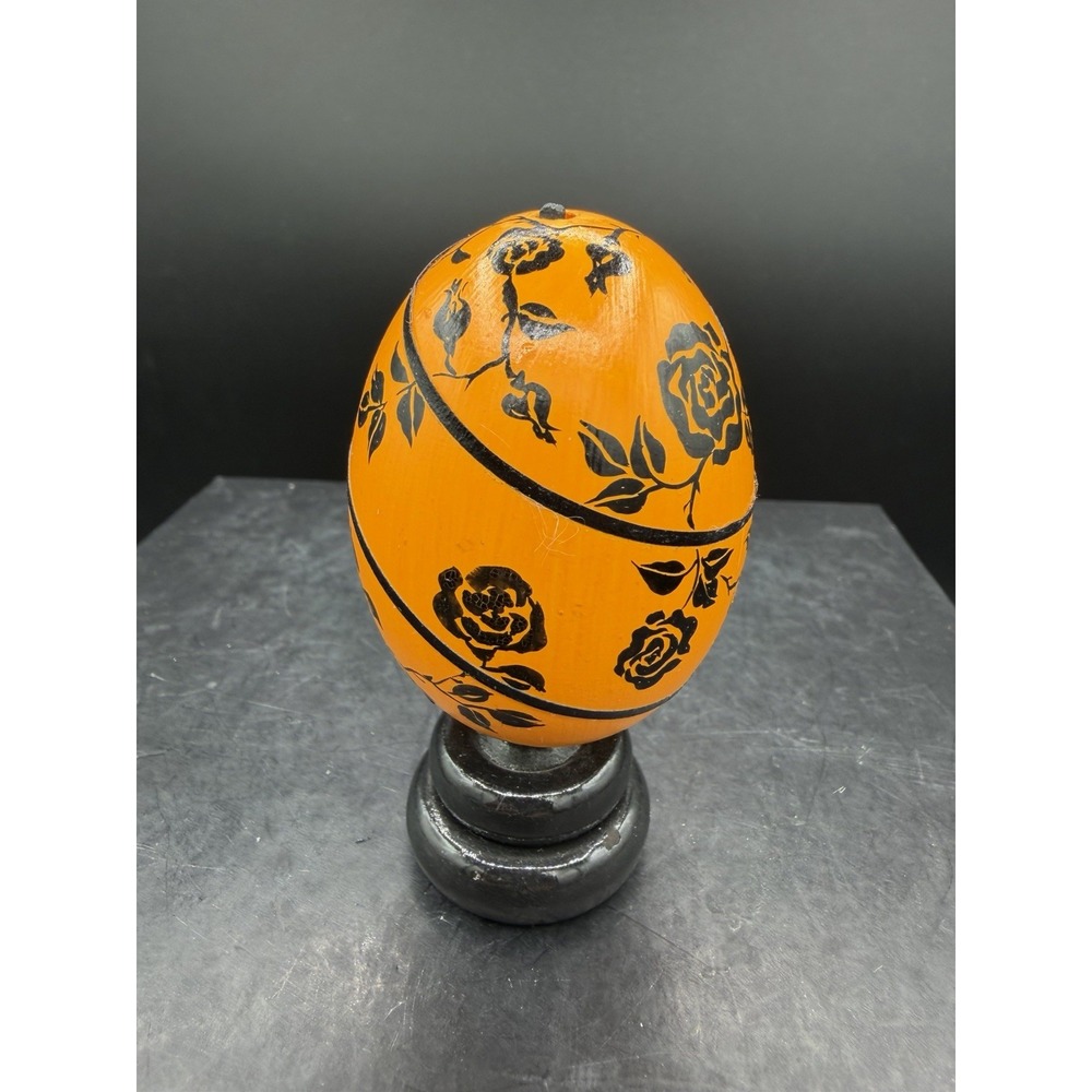 Vintage Hand‑Painted Blown Egg w/ Stand–Celebrations by Silvestri Folk Art Décor